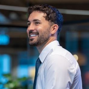 A smiling businessman