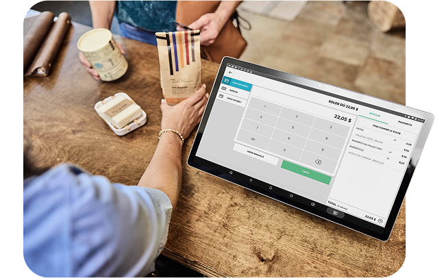 Écran de caisse sur tablette