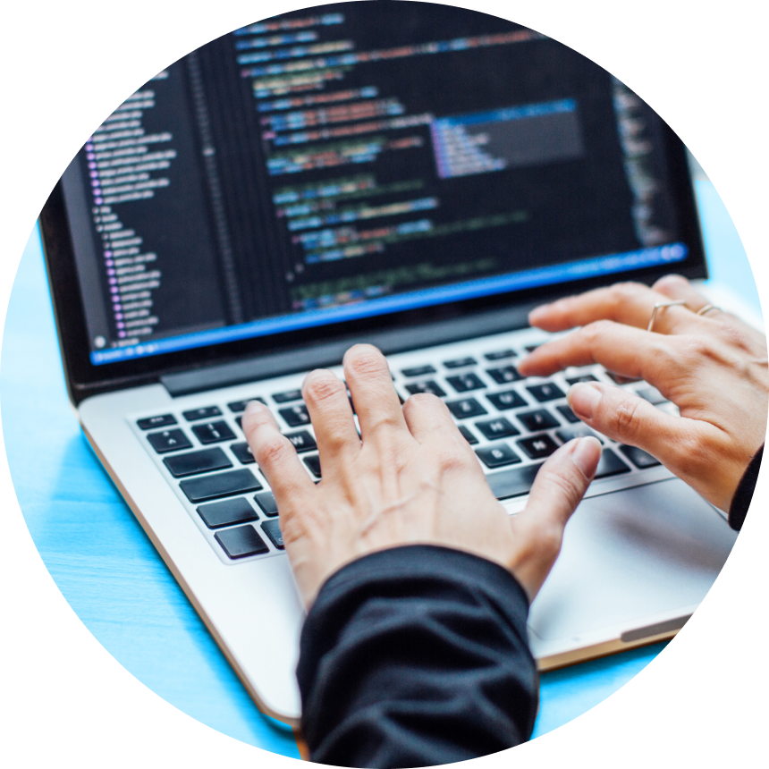 computer with code on screen