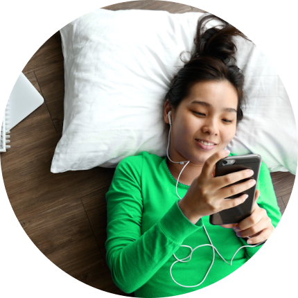 woman shopping on phone from home