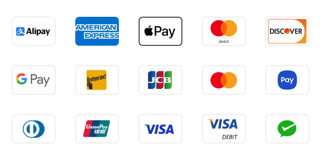 a visual list of available credit cards. From Allpay to Visa
