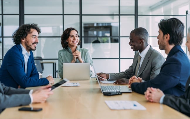 A financial institution business meeting
