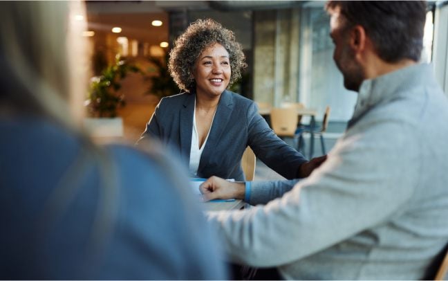 A financial institution business meeting