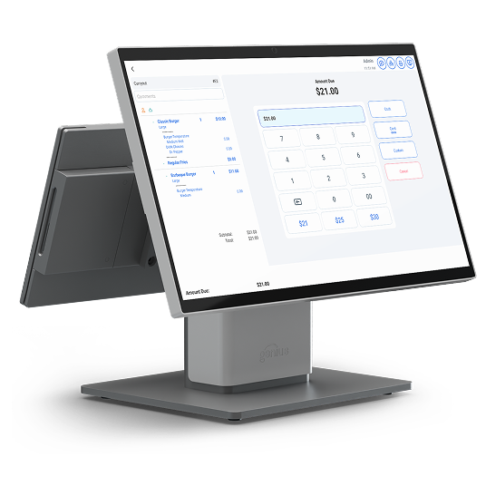 An image of a countertop point of sale displaying an order screen.