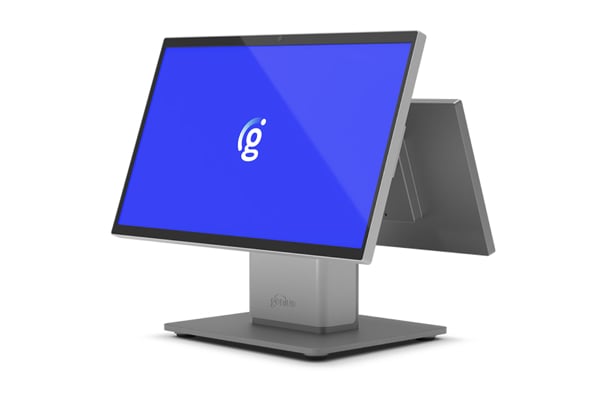 Genius countertop point of sale hardware with dual screens.