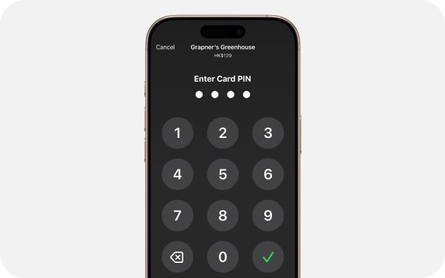 Close up of iPhone with PIN screen showing