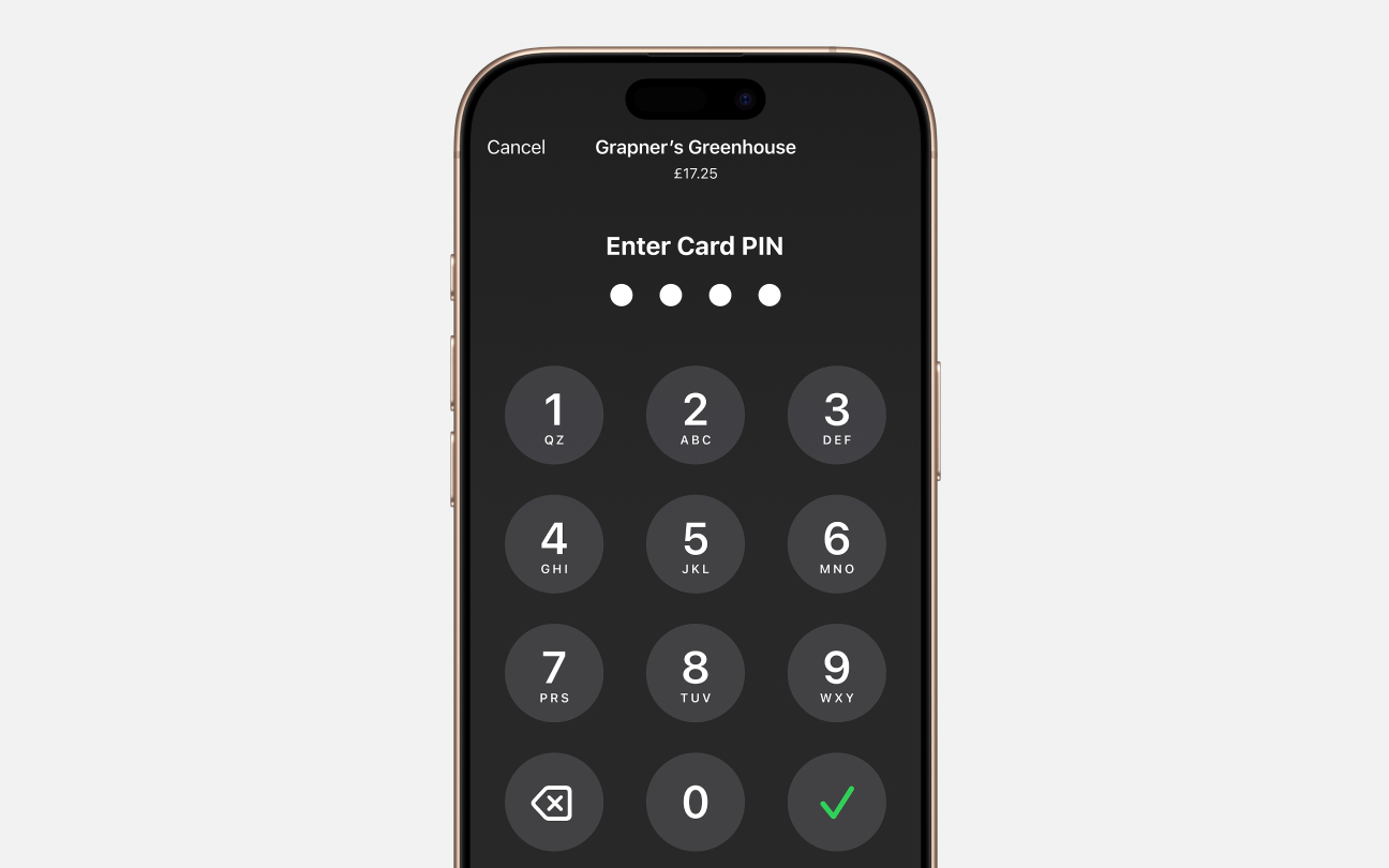 Close up of mobile phone with PIN code on the screen