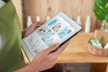 Close-up of a person using a tablet