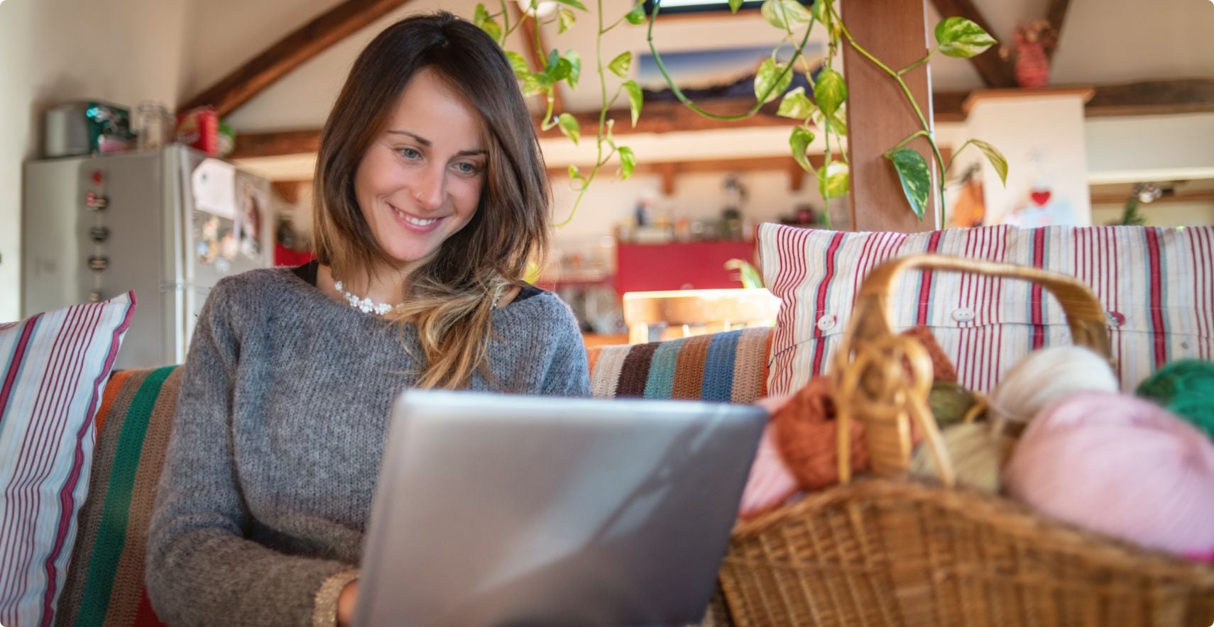 Home shopper making an ecommerce payment on a laptop
