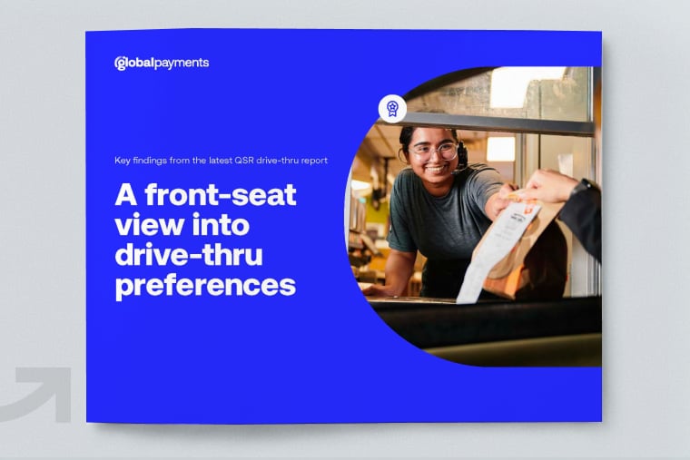Thumbnail on gray background of cover of Global Payments QSR drive-thru study ebook