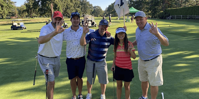 Donors at the First Tee golf fundraising event