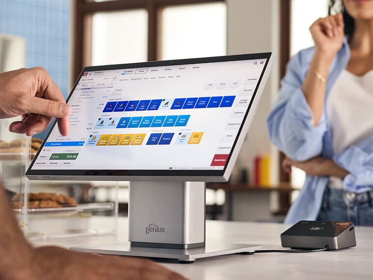 A countertop POS system at a quick service restaurant.