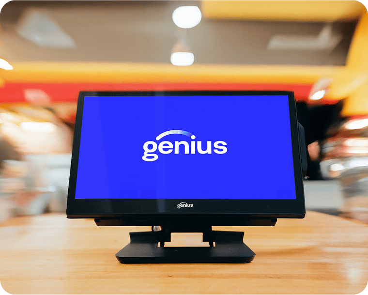 A countertop POS system at a quick service restaurant.