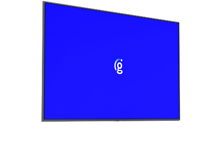 Genius digital menu board with Genius logo on screen