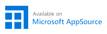Microsoft AppSource badge with blue logo