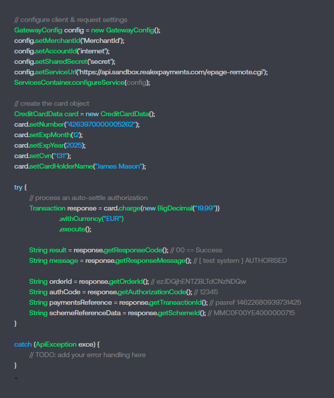 Gateway configuration code