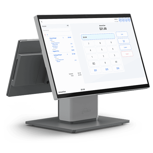 An image of a countertop point of sale displaying an order screen.