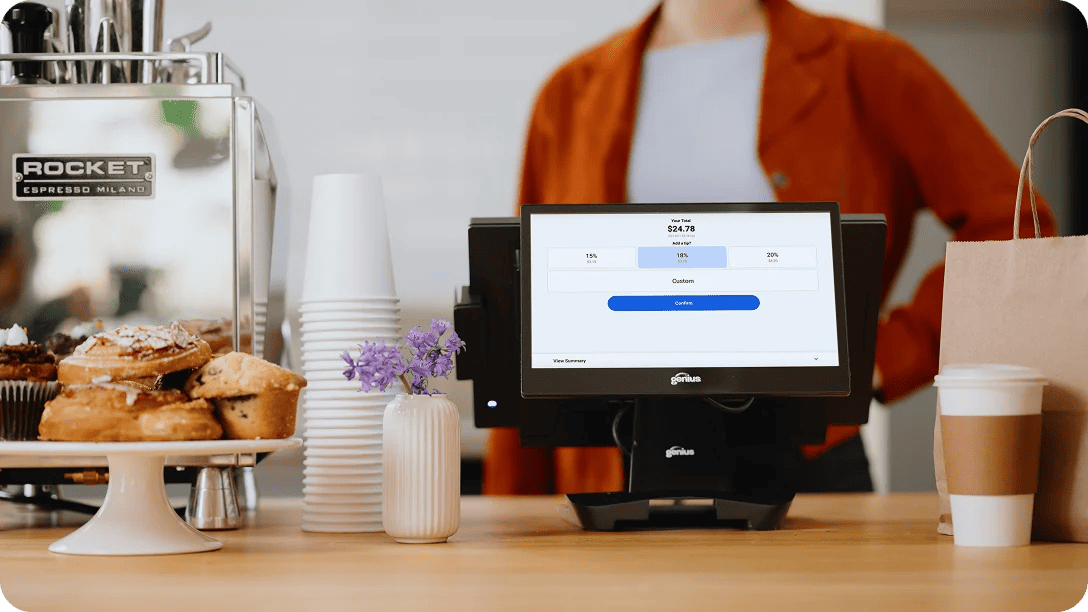 POS terminal at bakery counter