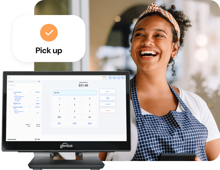 Restaurant staff using POS system
