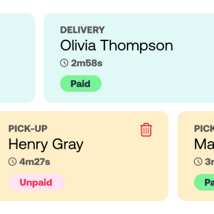Kitchen order management screen