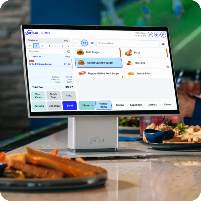 Countertop restaurant POS terminal