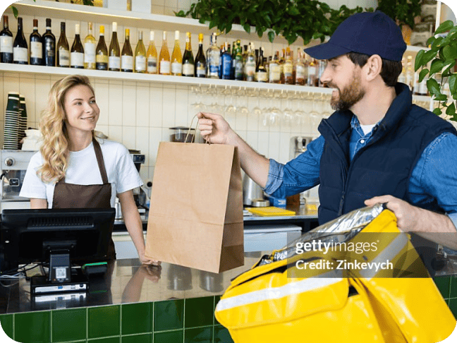 Delivery pickup at retail counter