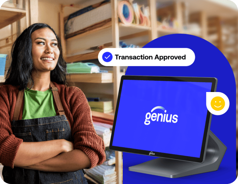 Retail store owner with POS system