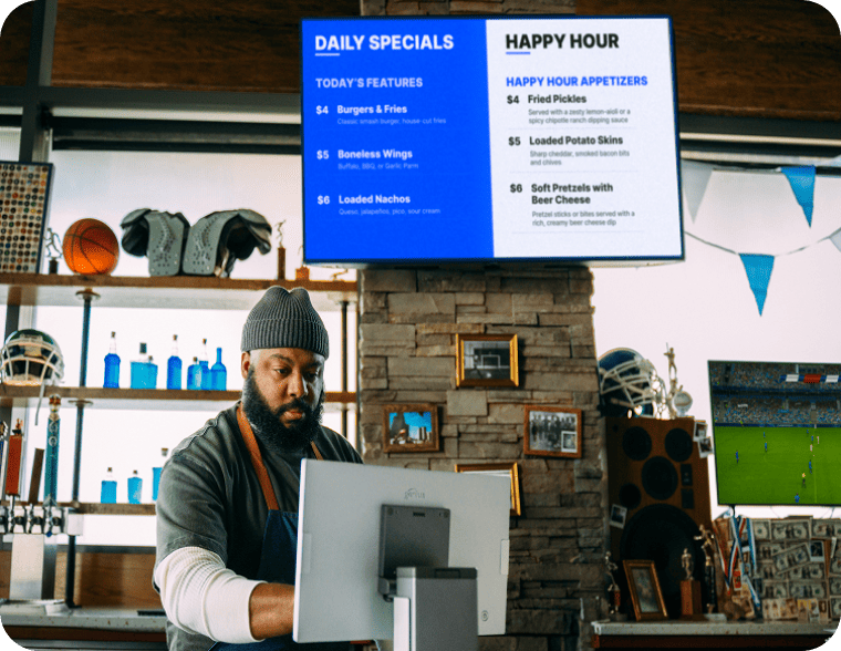 Restaurant digital menu board display