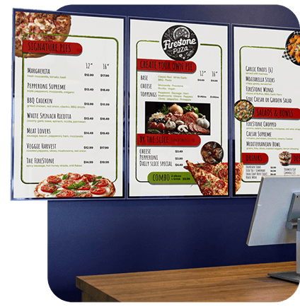 Digital menu management dashboard